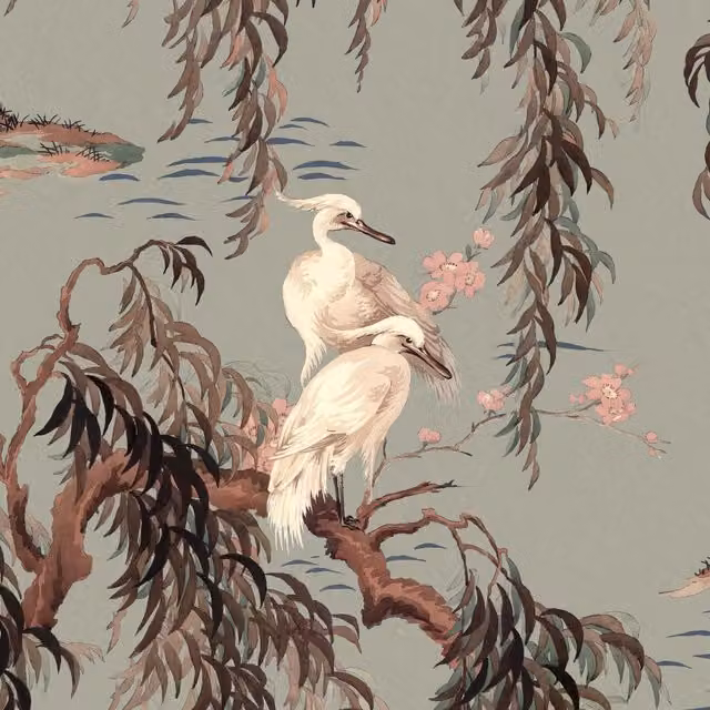 House of Hackney ZEUS Floral Wallpaper Sample in Eau De Nil Green