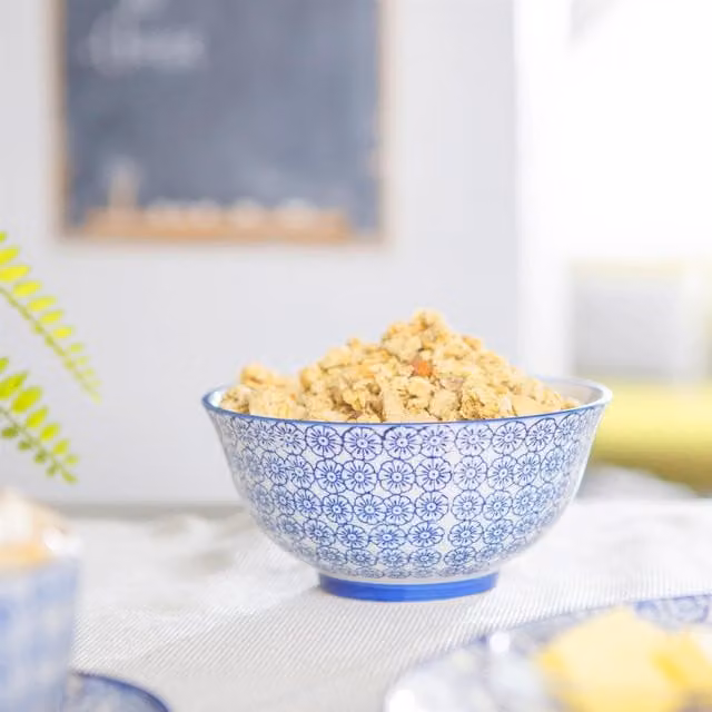 Nicola Spring Hand-Printed Ceramic Cereal Bowls, Pack of 6, Blue and White