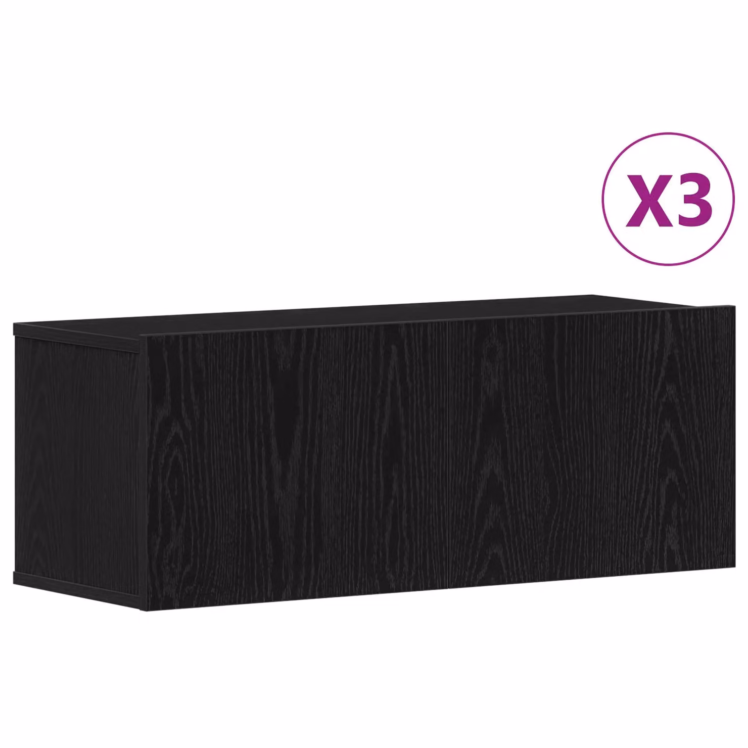 Berkfield Home 3 Piece Modern Black Matt Engineered Wood TV Cabinet Set W/D/H: 240 x 30 x 27 cm – 3