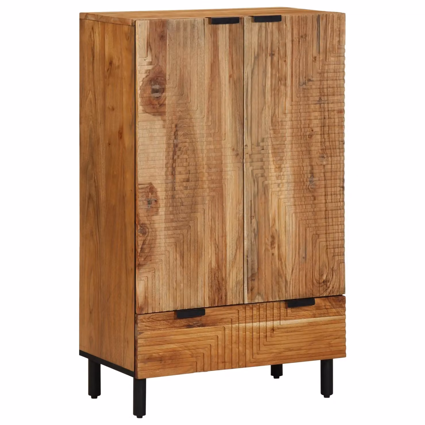 Berkfield Home Rustic Acacia Solid Wood Highboard in Brown, W/D/H: 60 x 33 x 100 cm – 2