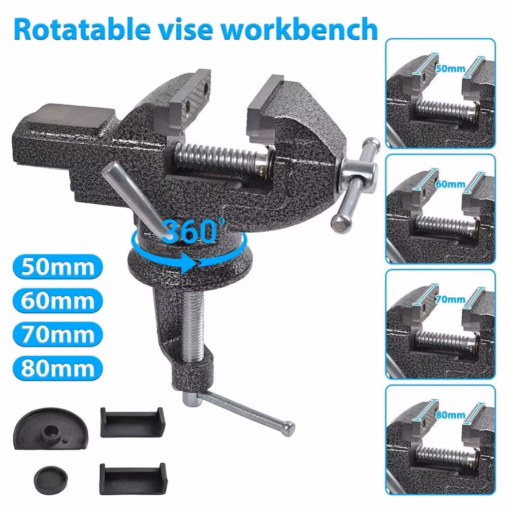 Kelvenix Mini Vice Clamp for Workbench and Table Desks in Black – 2