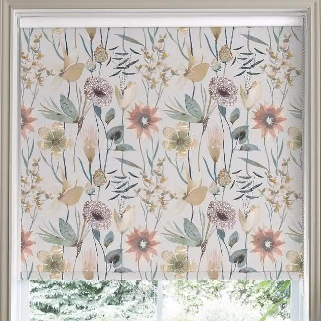 Voyage Maison Oceania Made to Measure Blackout Roller Blind in Sandstone Multicolour Floral Textile