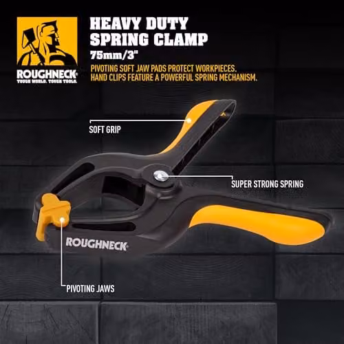 Roughneck Heavy-Duty Plastic Hand Clip, Black, 75mm – 2